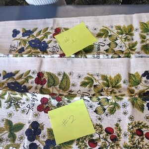 Vintage Lois Long 'Berries' For Kay Dee Tea Cloths 2 Count EUC